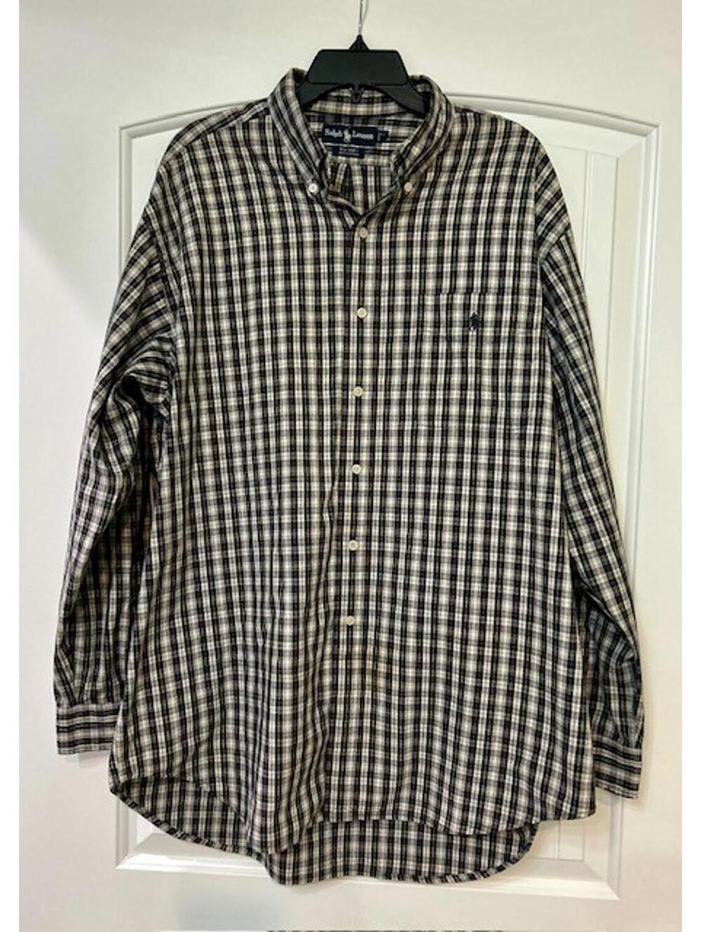 Ralph Lauren LS Big Shirt Men’s Large Plaid Button‑Down GUC *Office *Weekend